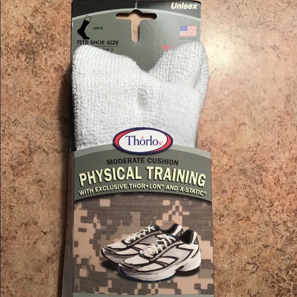1pr Thorlos Training Crew Socks White Unisex Small - Picture 6 of 6